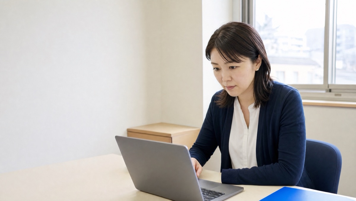 病院の採用サイトを確認する採用担当者のイメージ
