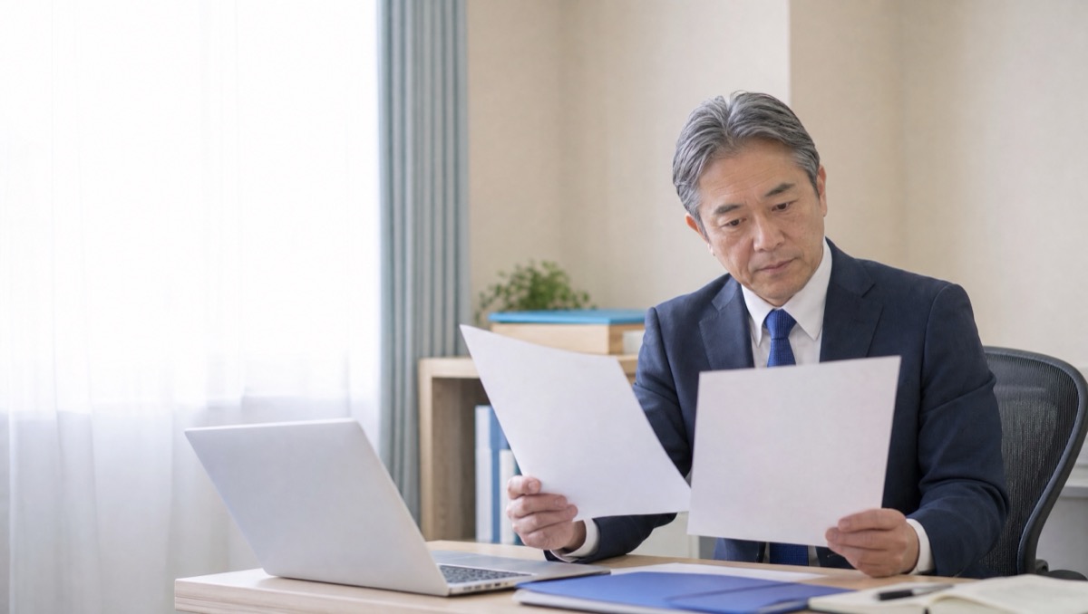 病院用とクリニック用、2種類の求人票を見比べる採用担当の手元のイメージ