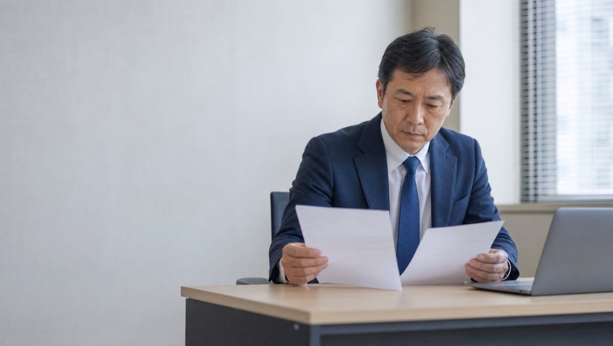 履歴書と職務経歴書を見比べながらチェックする採用担当者の手元のイメージ