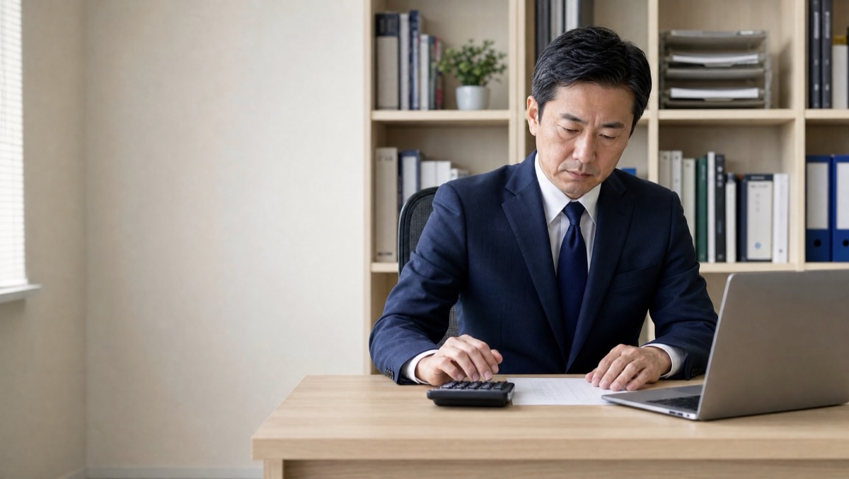 表計算ソフトでコストを試算する採用担当者の手元のイメージ