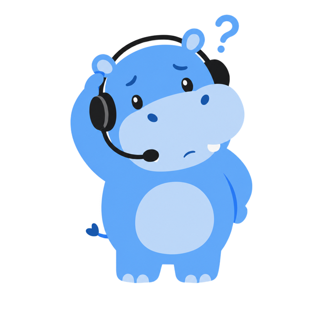 困っているヒポくん